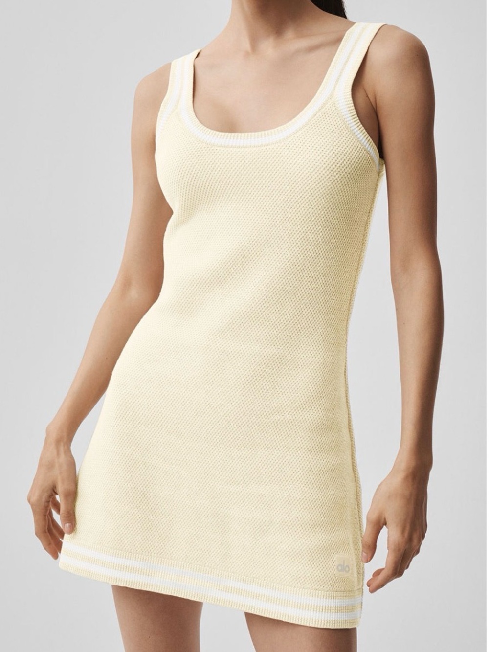 BNWT authentic alo yoga tennis club sweater knit dress oatmeal white - XS